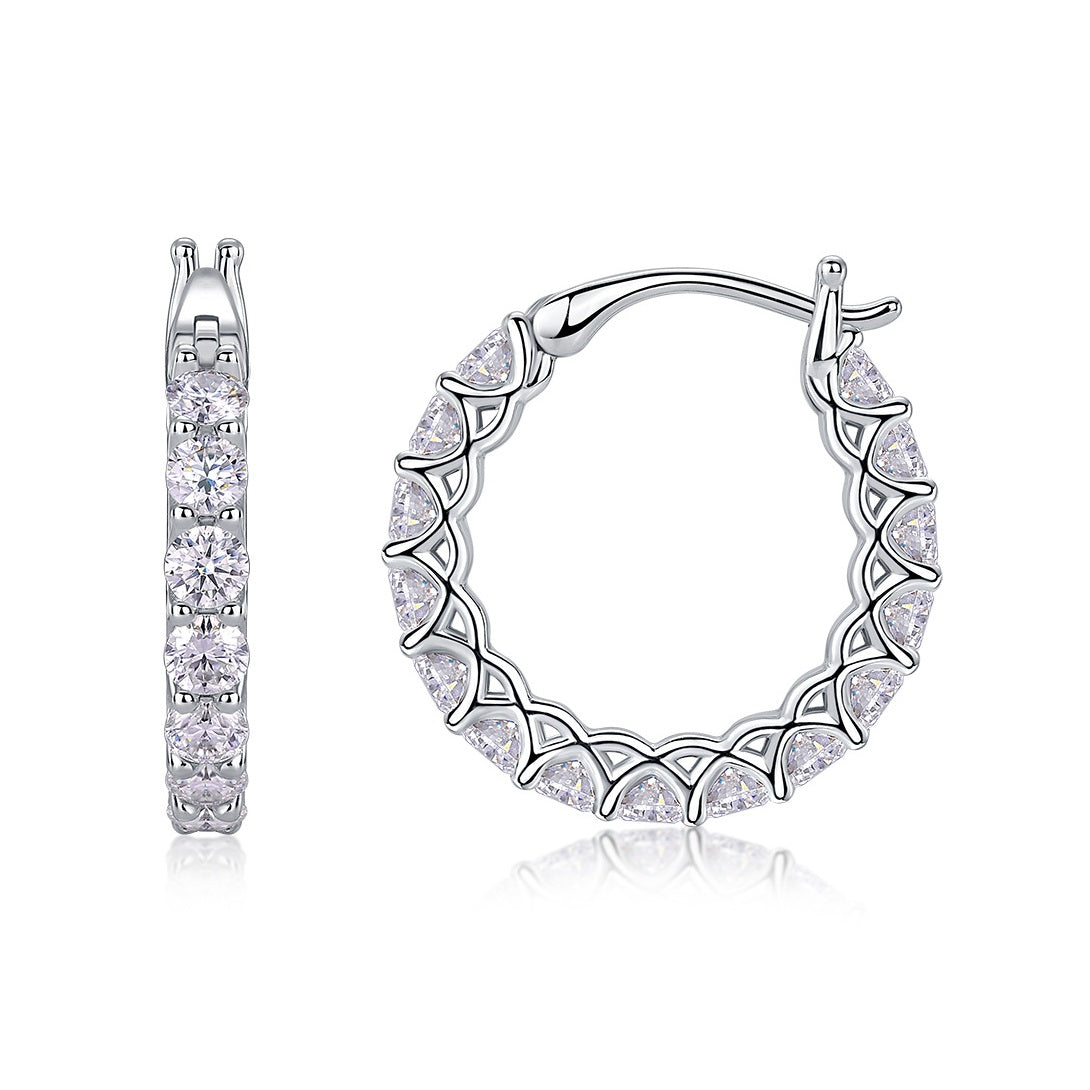 98-Stone Moissanite Earrings - S925 Sterling Silver Light Luxury Women's Jewelry,Elegant Earrings, Clever Design,Very Dazzling