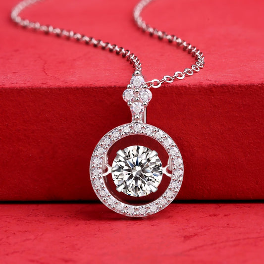 1 Carat Moissanite Pendant Necklace - S925 Sterling Silver Light Luxury Women's Jewelry, Elegant Gift Accessory