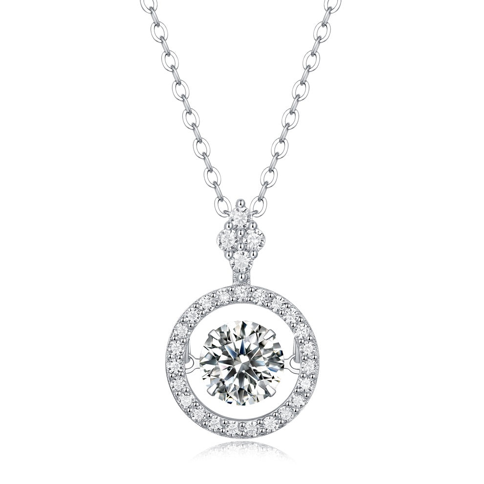 1 Carat Moissanite Pendant Necklace - S925 Sterling Silver Light Luxury Women's Jewelry, Elegant Gift Accessory