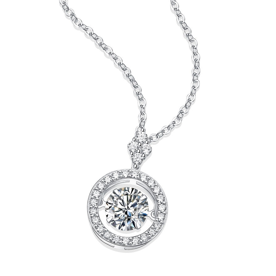 1 Carat Moissanite Pendant Necklace - S925 Sterling Silver Light Luxury Women's Jewelry, Elegant Gift Accessory
