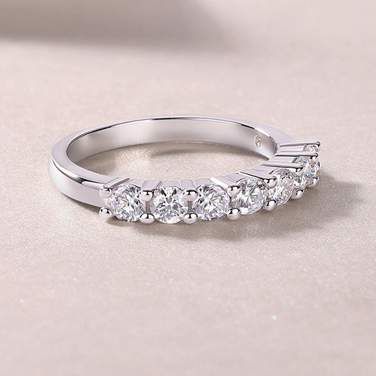 Moissanite 0.7ct Index Finger Ring - S925 Sterling Silver Non-Fading Women's Jewelry, Light Luxury Minimalist Ring