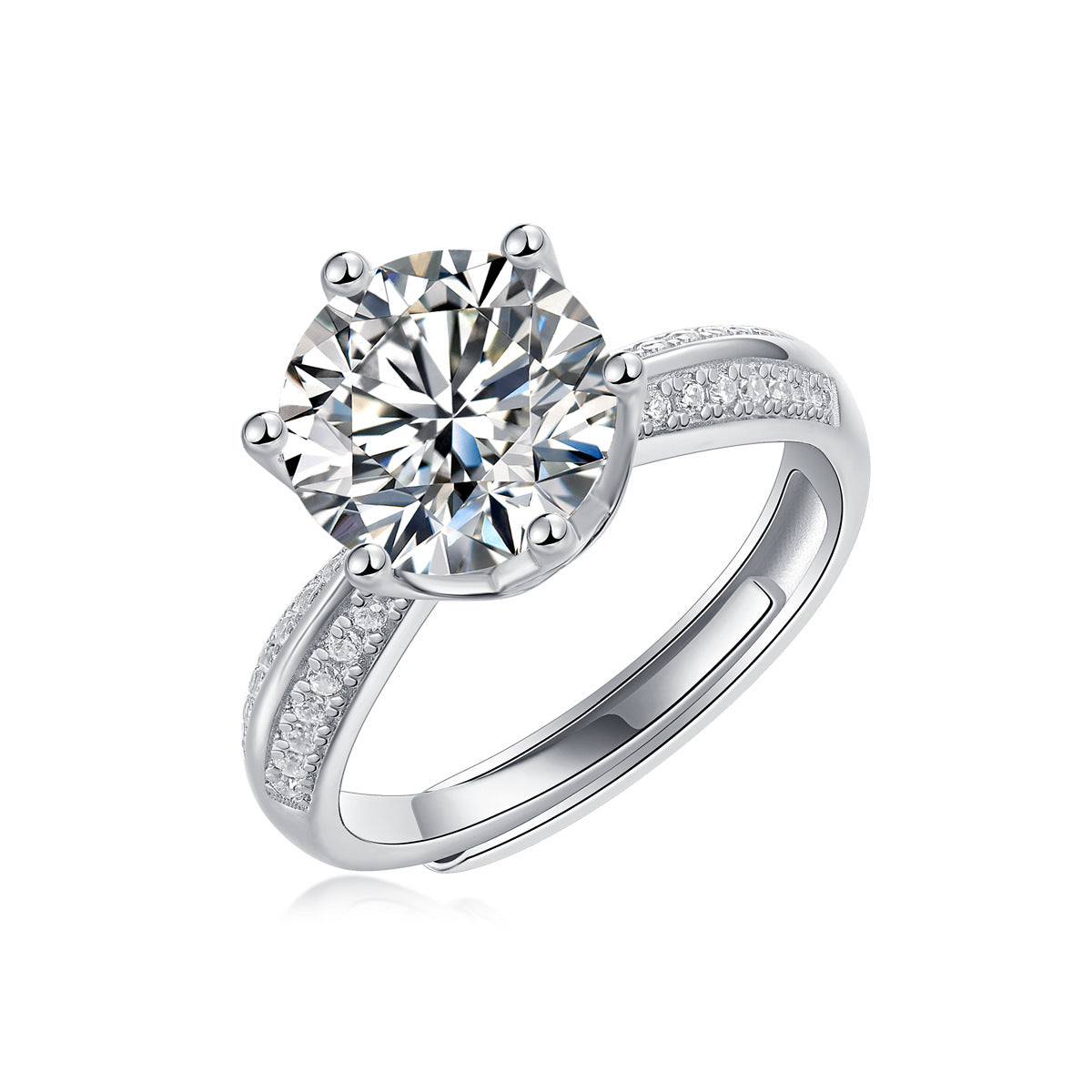 Bague solitaire en argent sterling S925 avec moissanite pour femme – Hypoallergénique, résistante au ternissement, alternative au diamant