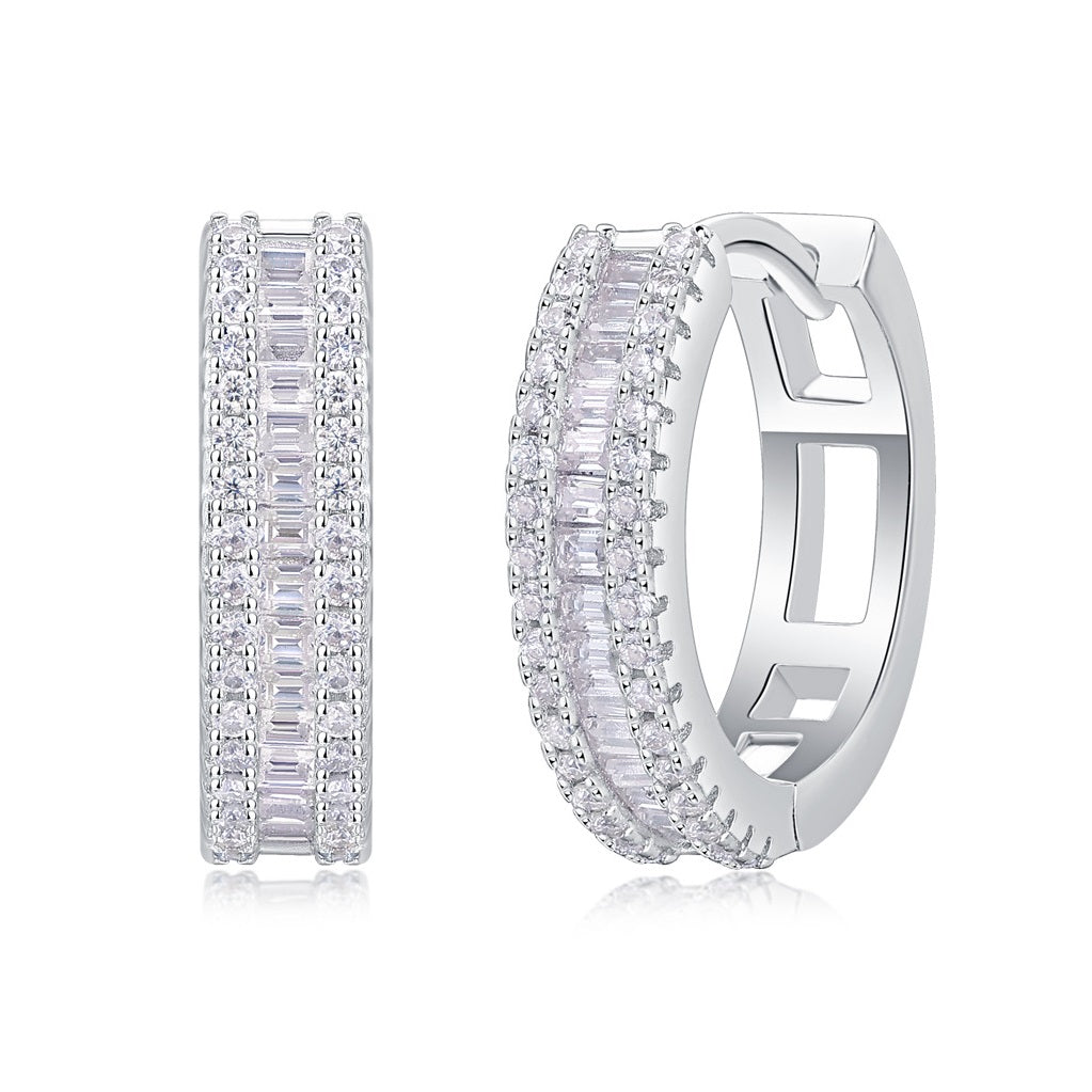 98-Stone Moissanite Earrings - S925 Sterling Silver Light Luxury Women's Jewelry,Elegant Earrings, Clever Design,Very Dazzling