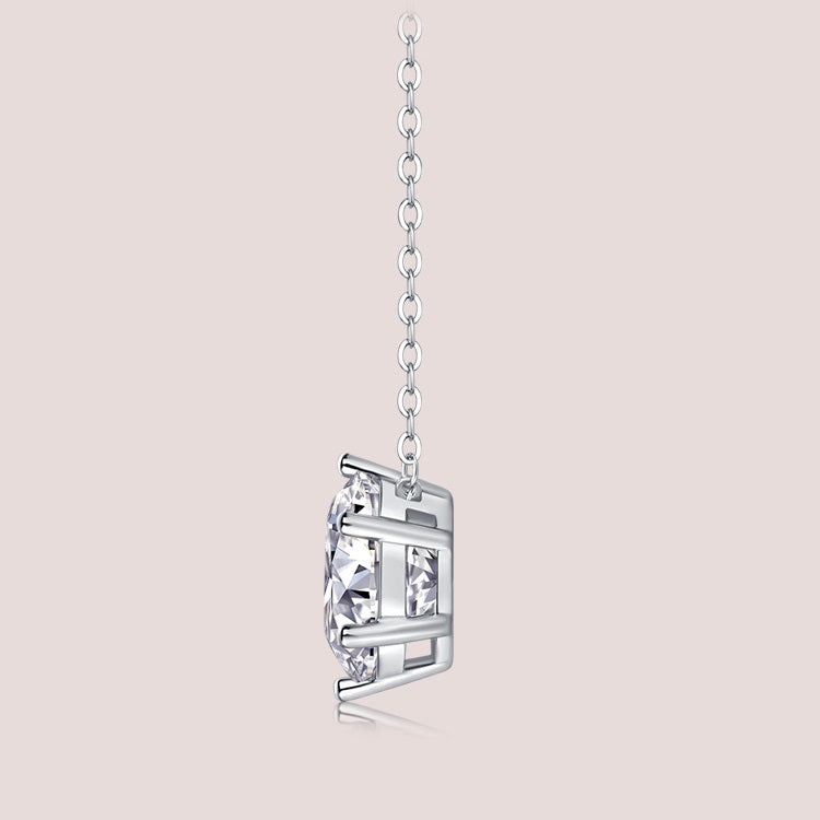 3 Carat Moissanite Pendant Necklace - S925 Sterling Silver Layered Collarbone Chain with GRA Certificate, Light Luxury Women's Jewelry