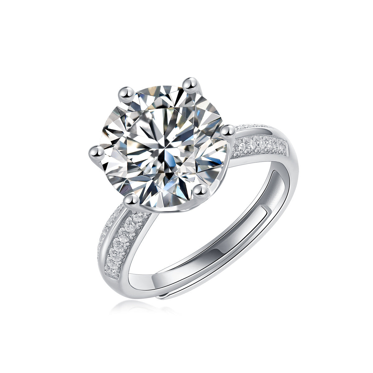 Bague solitaire en argent sterling S925 avec moissanite pour femme – Hypoallergénique, résistante au ternissement, alternative au diamant