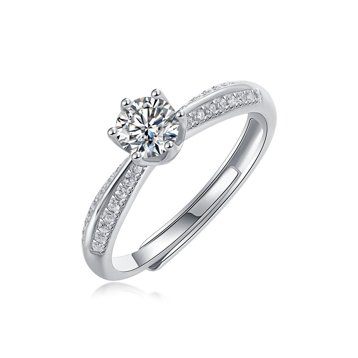 Bague solitaire en argent sterling S925 avec moissanite pour femme – Hypoallergénique, résistante au ternissement, alternative au diamant