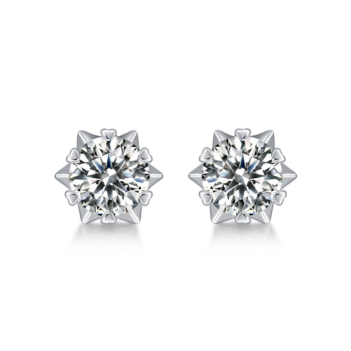 Boucles d'oreilles à tige en moissanite flocon de neige – Argent sterling S925, alternative au diamant 0,5 ct/1 ct, cadeau pour femme