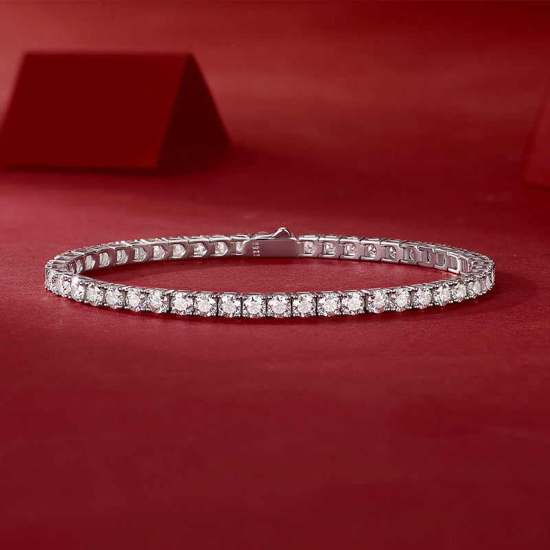 Men's & Women's Tennis Bracelet S925 Sterling Silver - Moissanite Diamond Alternative, Hypoallergenic, Wedding/Party Jewelry
