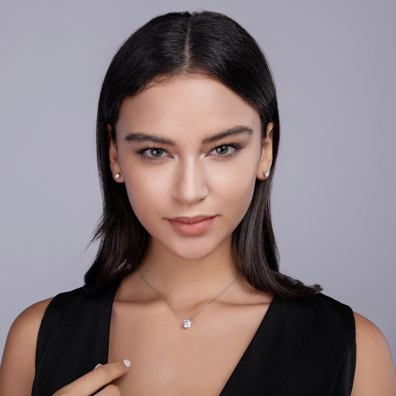 3 Carat Moissanite Pendant Necklace - S925 Sterling Silver Layered Collarbone Chain with GRA Certificate, Light Luxury Women's Jewelry