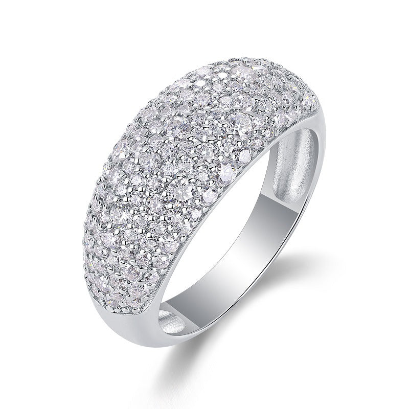 Bague en moissanite Moonlit Stars - Bague céleste en argent sterling S925, 133 pierres, taille 3EX, couleur D, avec certificat GRA