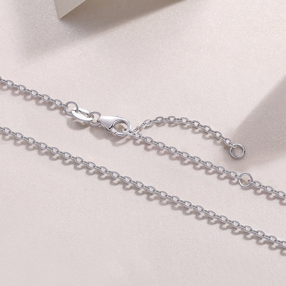 Minimalist 925 Sterling Silver Necklace for Women - Simple Single Chain, Premium Electroplated Colors (Gold/Rose Gold/Silver), Light Luxury Jewelry