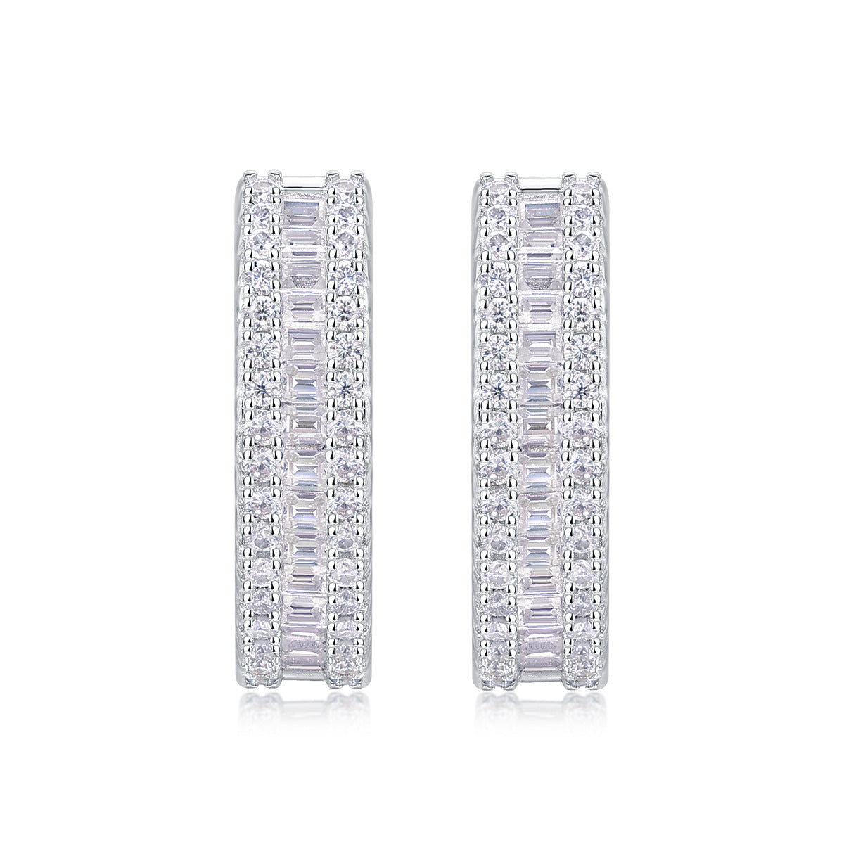 98-Stone Moissanite Earrings - S925 Sterling Silver Light Luxury Women's Jewelry,Elegant Earrings, Clever Design,Very Dazzling