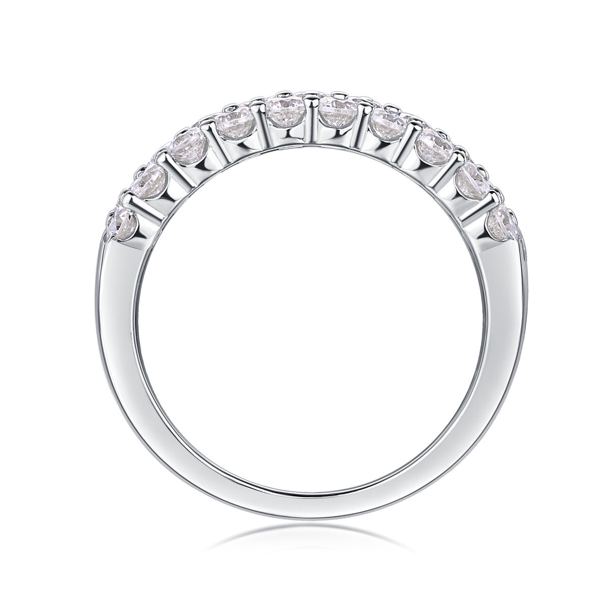 2.5mm Moissanite Phantom Eternity Ring - S925 Sterling Silver Women's Non-Tarnish Band, 31 Stone Light Luxury Jewelry