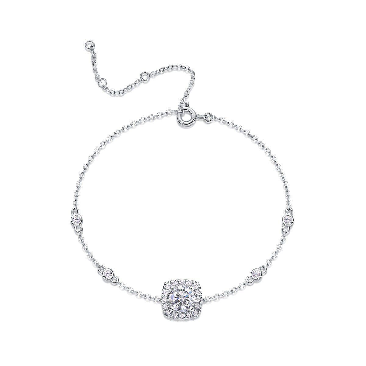 7-Stone/20-Stone Moissanite Bubble Bracelet - Adjustable S925 Sterling Silver Light Luxury Chain, 0.7ct Total D Color Jewelry