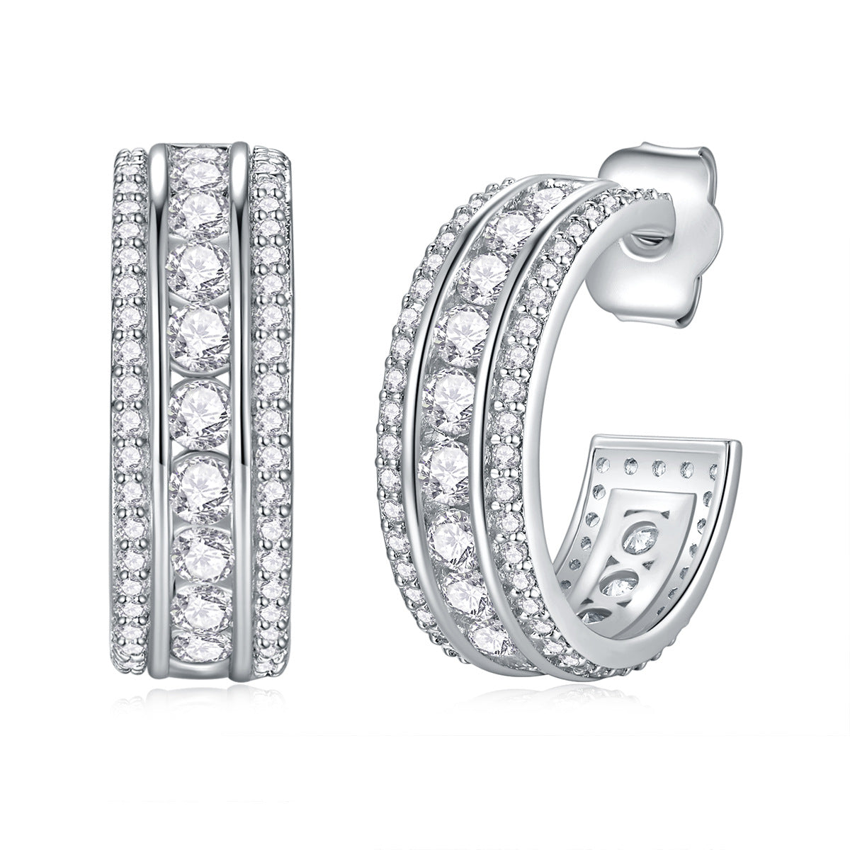 98-Stone Moissanite Earrings - S925 Sterling Silver Light Luxury Women's Jewelry,Elegant Earrings, Clever Design,Very Dazzling