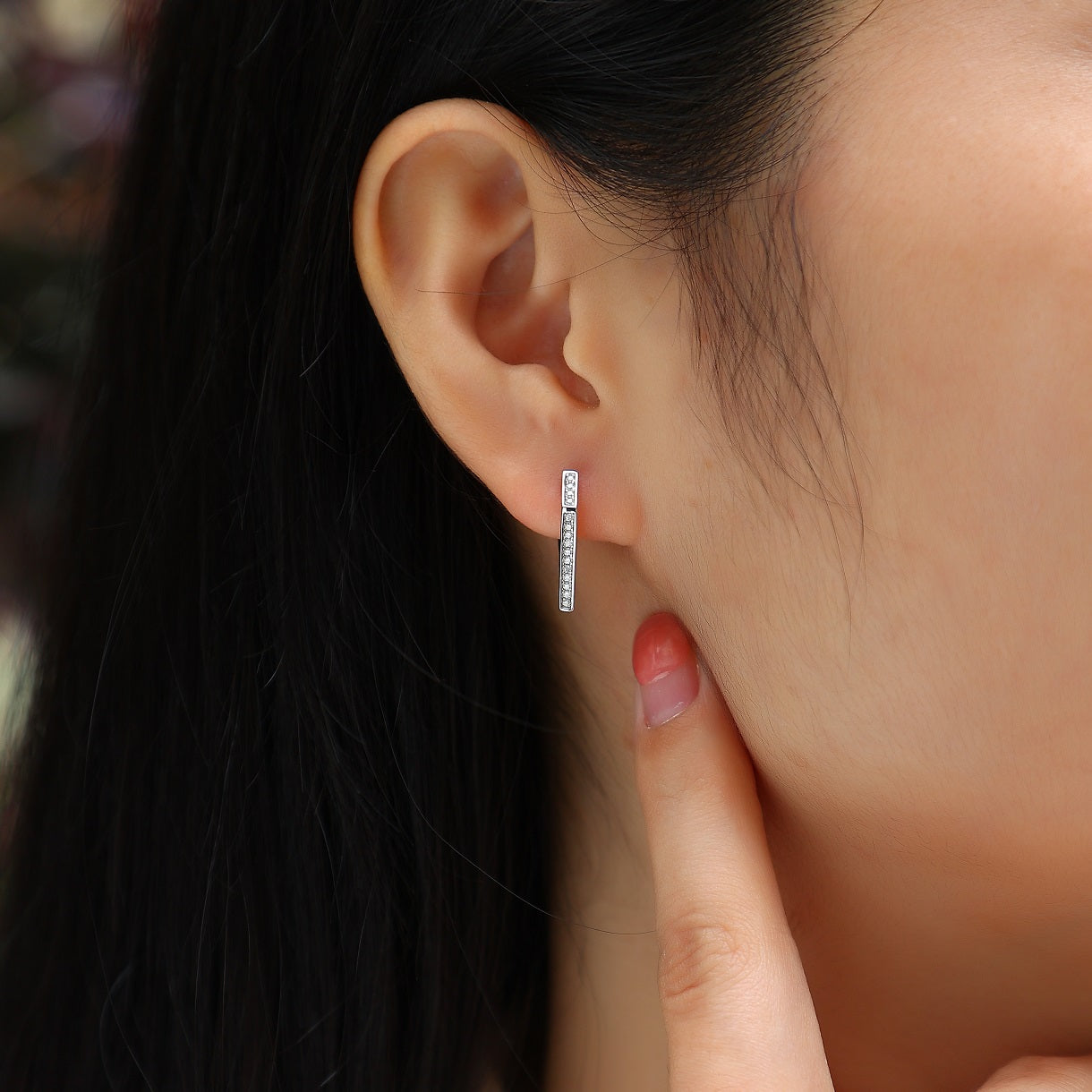 V-Shaped Moissanite Earrings - 30 Stone D Color GRA Certified, S925 Sterling Silver 18K white Gold Plated Elegant Dangle Earrings