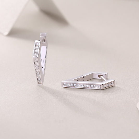 V-Shaped Moissanite Earrings - 30 Stone D Color GRA Certified, S925 Sterling Silver 18K white Gold Plated Elegant Dangle Earrings