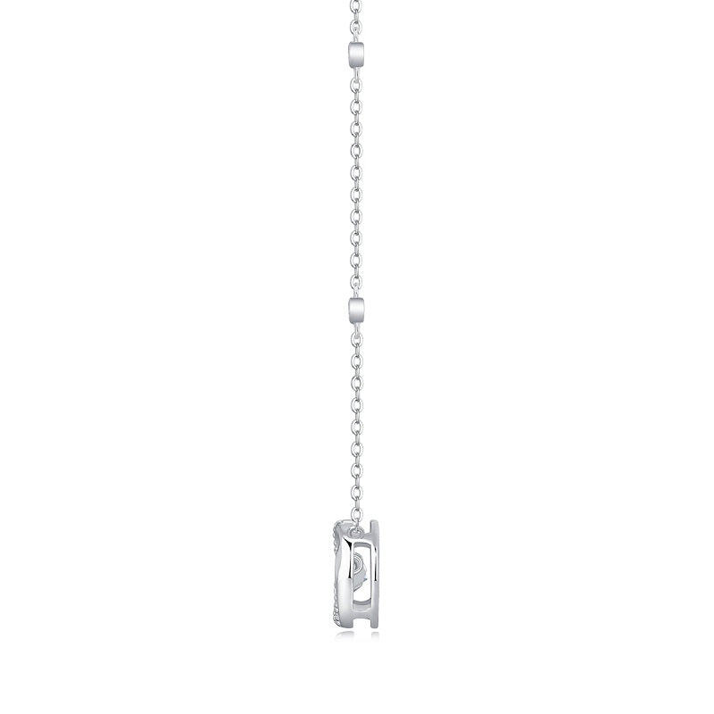 Collier cœur vibrant en moissanite – Chaîne de clavicule légère et luxueuse en argent sterling S925 pour femme, bijoux minimalistes tendance