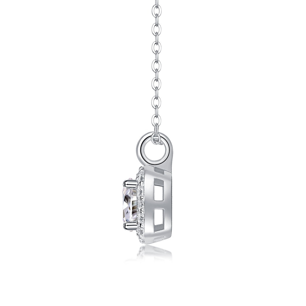 Collier avec pendentif carré en moissanite – Bijou de luxe léger en argent sterling S925 pour femme, cadeau d'anniversaire élégant