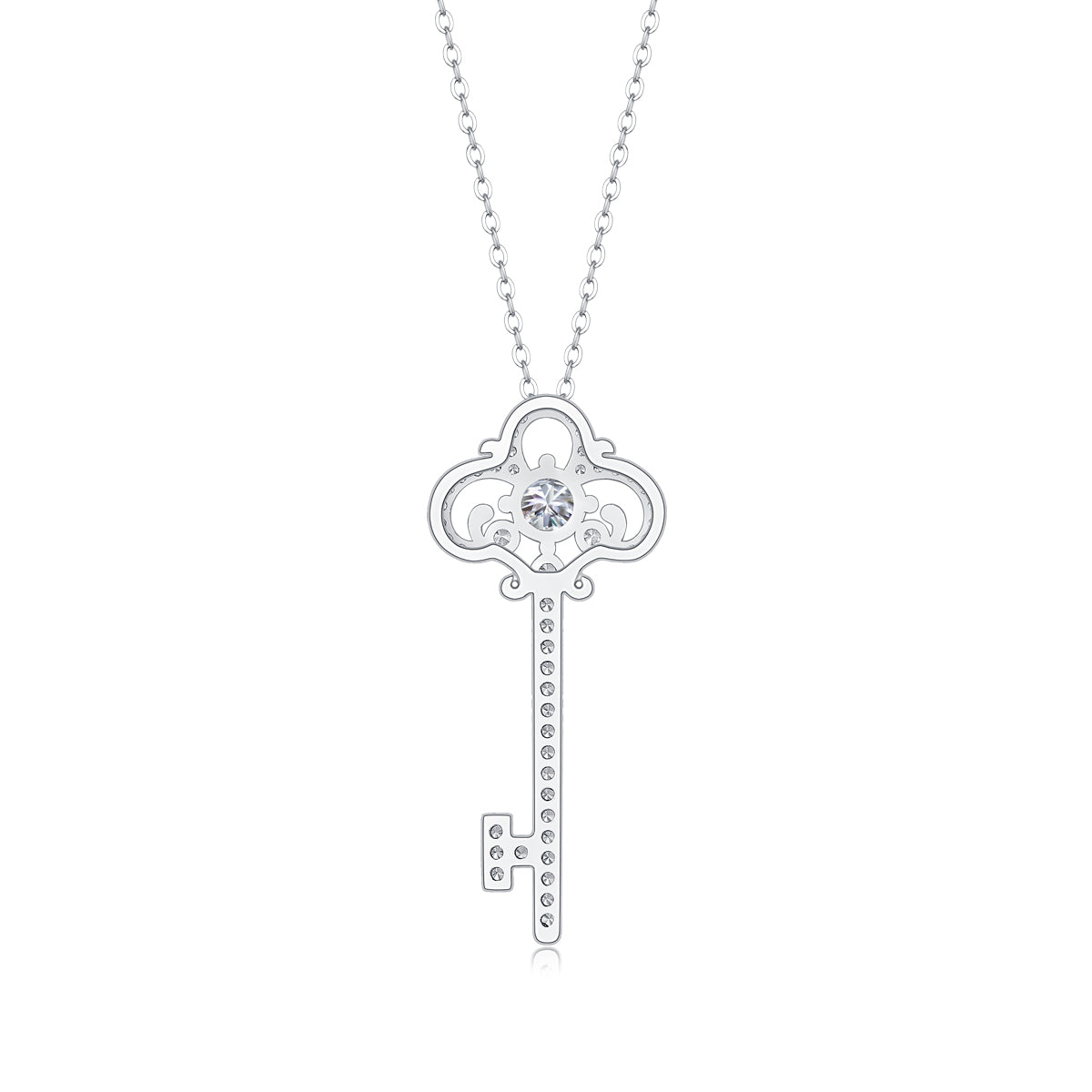 Twilight Key Moissanite Necklace - 0.5ct Key Pendant S925 Sterling Silver, Unlock Love Symbolism Eternal Jewelry Gift