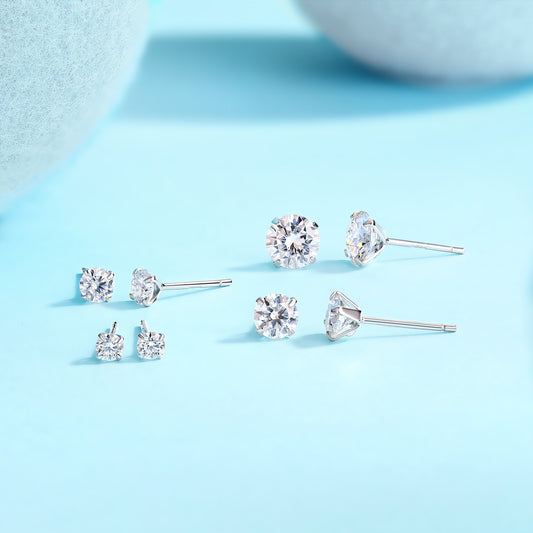 Minimalist S925 Sterling Silver Moissanite Hoop Earrings for Women | Classic Huggie Earrings with Diamond-Like Sparkle