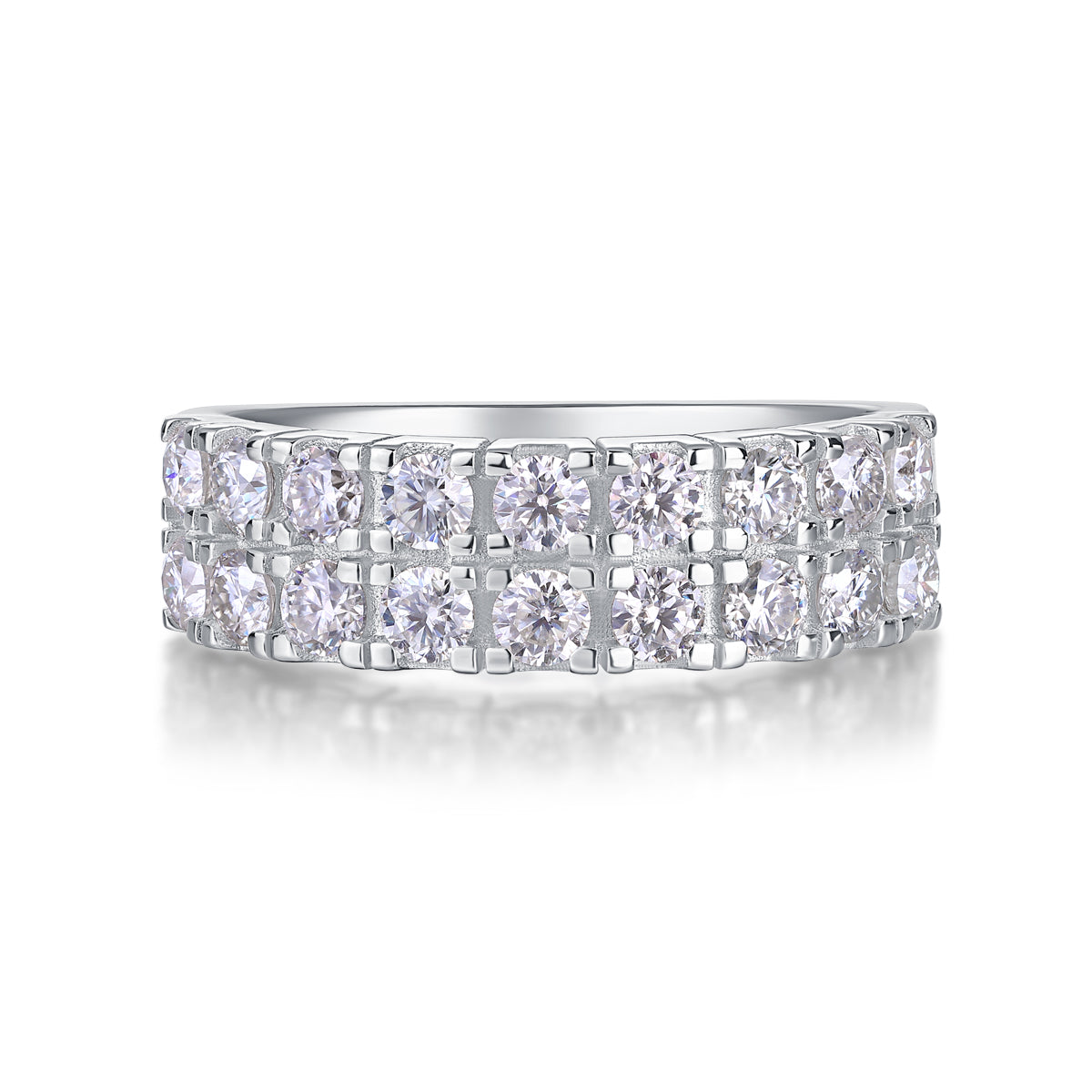 Bague en argent sterling S925 avec moissanite – Bague élégante et légère pour femme. Scintillement tendance, effet diamant, hypoallergénique et résistante au ternissement. Design unique, idéal pour un cadeau d'amour ou pour se faire plaisir.