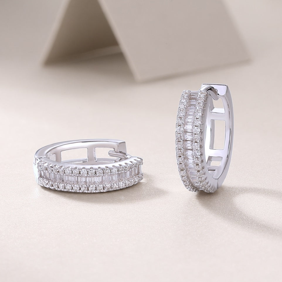 98-Stone Moissanite Earrings - S925 Sterling Silver Light Luxury Women's Jewelry,Elegant Earrings, Clever Design,Very Dazzling