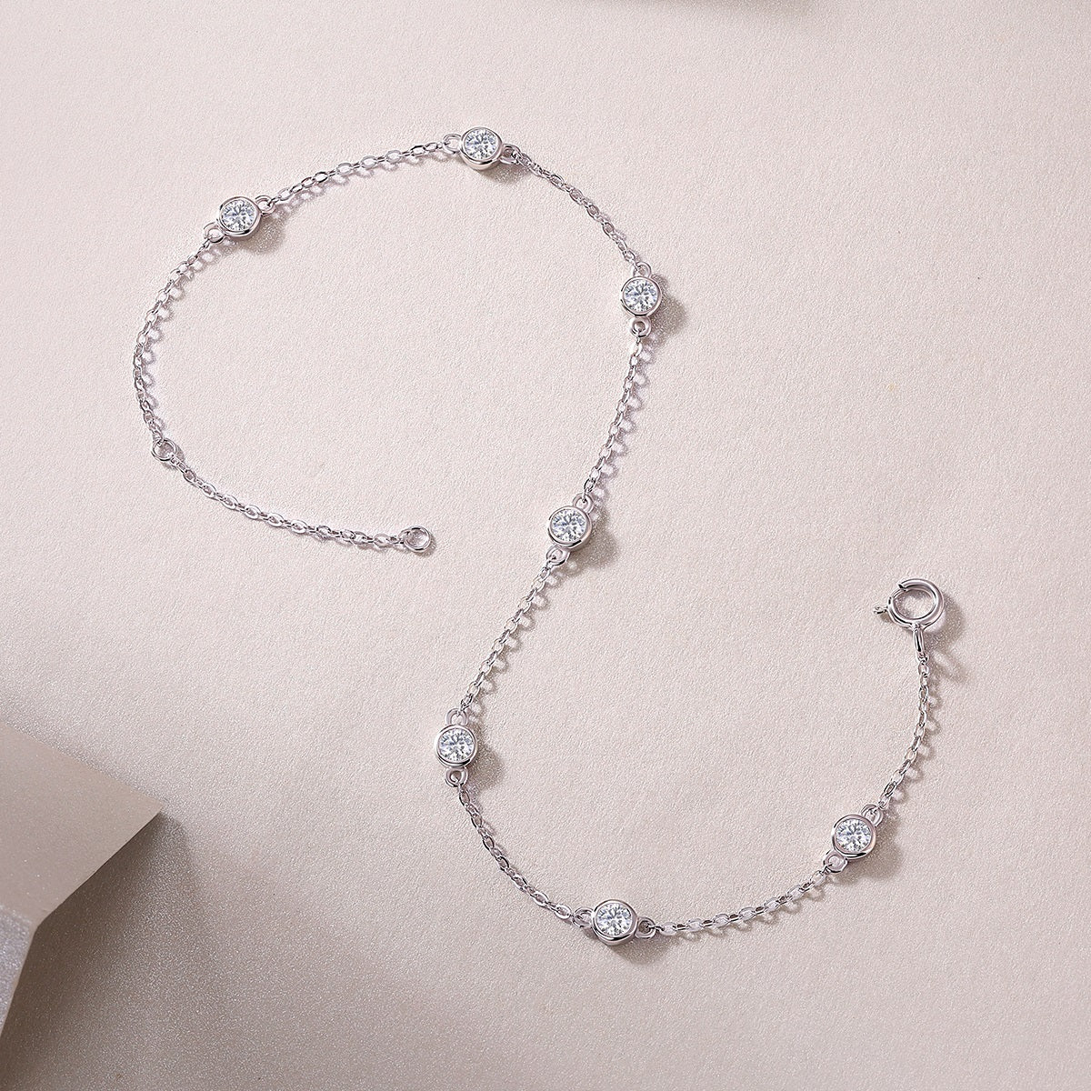 7-Stone/20-Stone Moissanite Bubble Bracelet - Adjustable S925 Sterling Silver Light Luxury Chain, 0.7ct Total D Color Jewelry