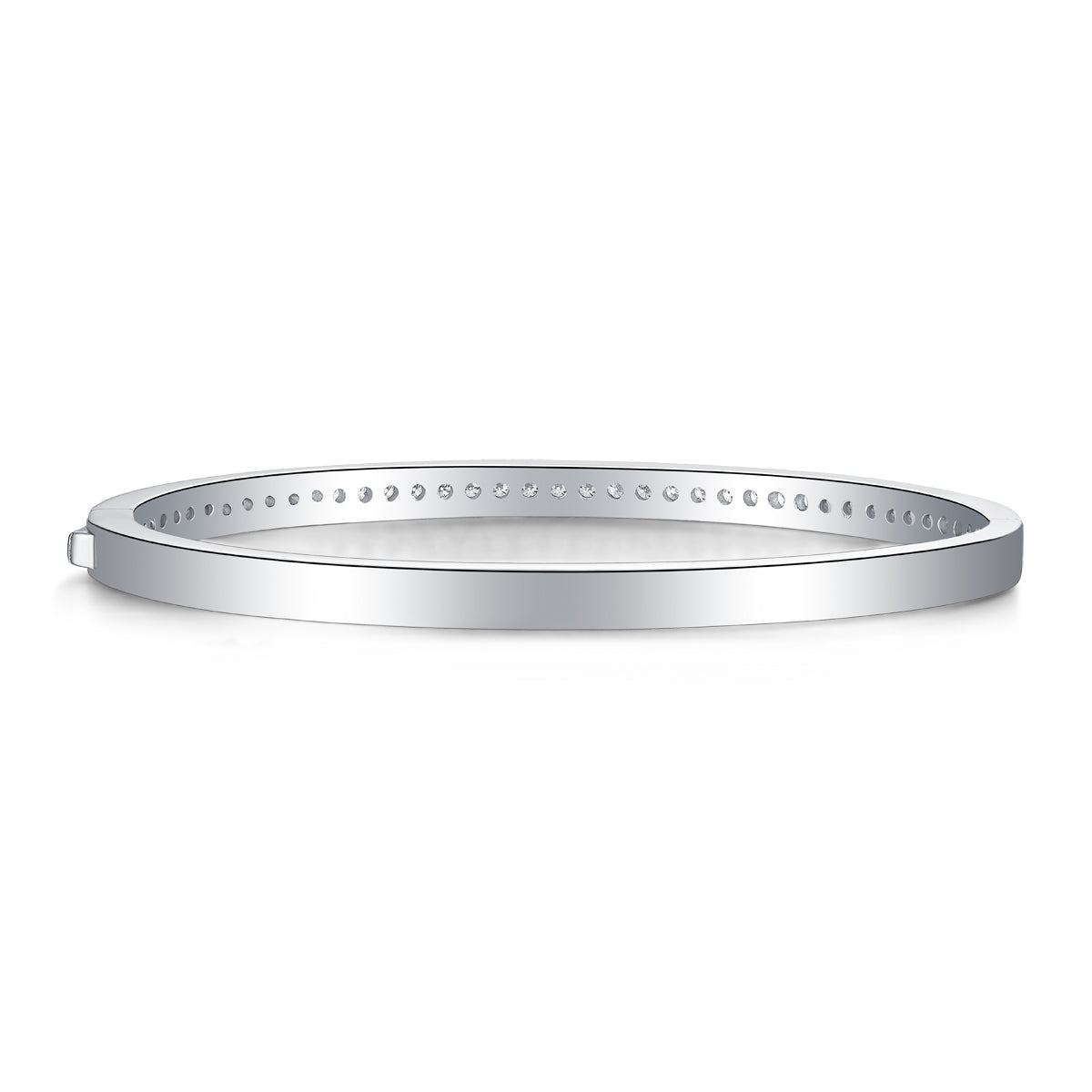 Bracelet jonc en moissanite – Bracelet de promesse en argent sterling S925, 39 pierres, taille 3EX, couleur D, cadeau d'anniversaire pour femme
