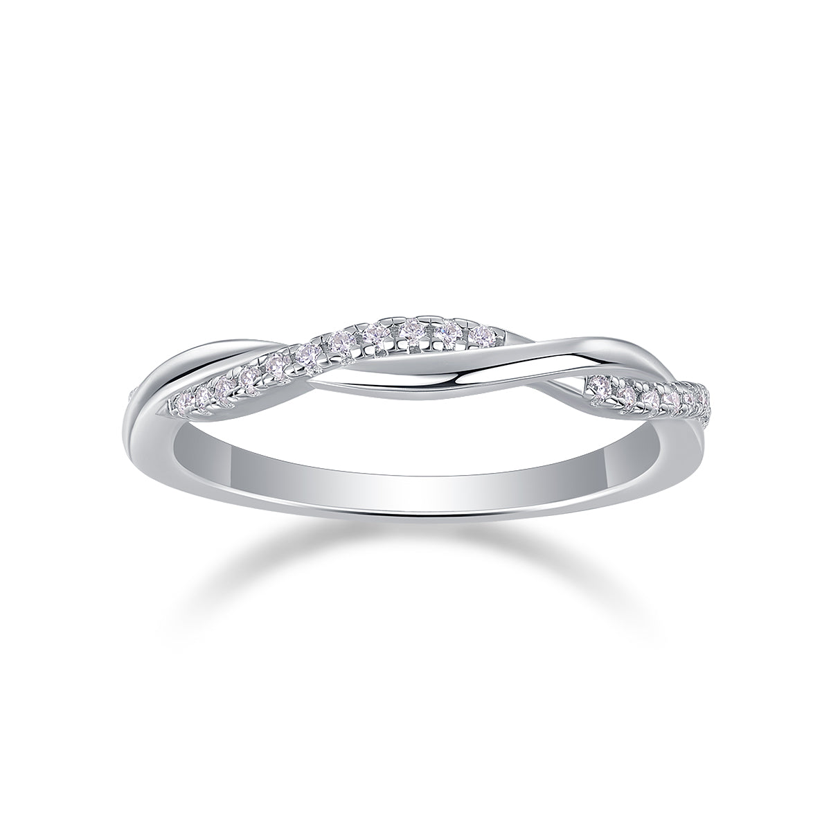 Bague Twin-Life en moissanite – Anneau torsadé en argent S925 à 28 pierres, bijou symbolique en forme de cœurs connectés