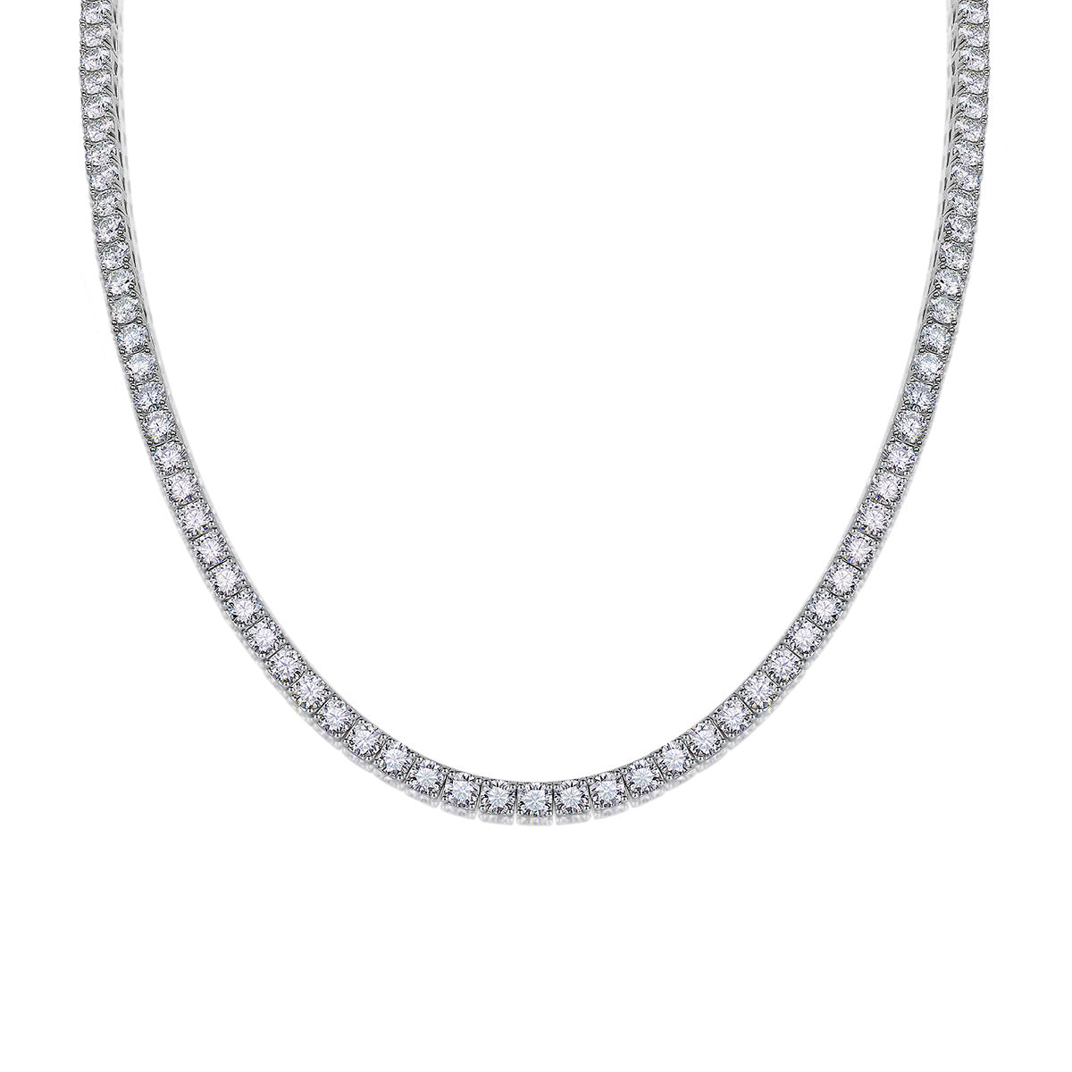 Endless Galaxy Moissanite Tennis Necklace | D Color 3EX Stones | 925 Sterling Silver, 18K White Gold Plated Luxury Jewelry