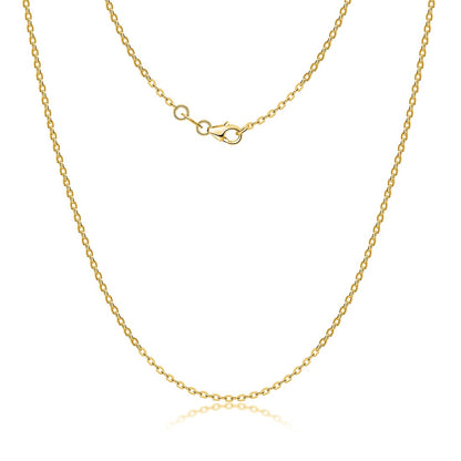 Minimalist 925 Sterling Silver Necklace for Women - Simple Single Chain, Premium Electroplated Colors (Gold/Rose Gold/Silver), Light Luxury Jewelry