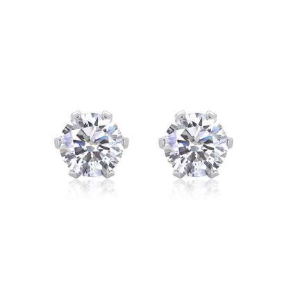 Minimalist S925 Sterling Silver Moissanite Hoop Earrings for Women | Classic Huggie Earrings with Diamond-Like Sparkle