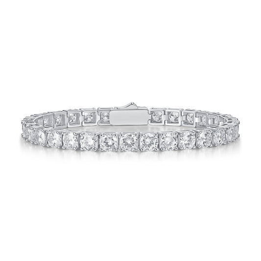 Men's & Women's Tennis Bracelet S925 Sterling Silver - Moissanite Diamond Alternative, Hypoallergenic, Wedding/Party Jewelry