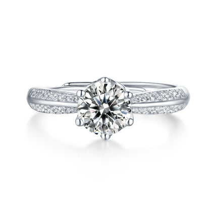 S925 Sterling Silver Moissanite Solitaire Ring for Women - Hypoallergenic, Tarnish-Resistant, Diamond Alternative Wedding Jewelry