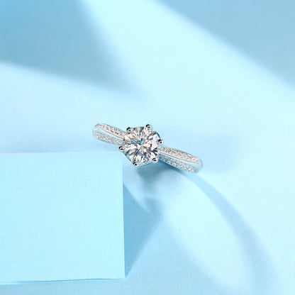 S925 Sterling Silver Moissanite Solitaire Ring for Women - Hypoallergenic, Tarnish-Resistant, Diamond Alternative Wedding Jewelry