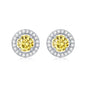 Round Moissanite Stud Earrings - S925 Sterling Silver Wedding Jewelry for Women, Yellow/White Moissanite Options