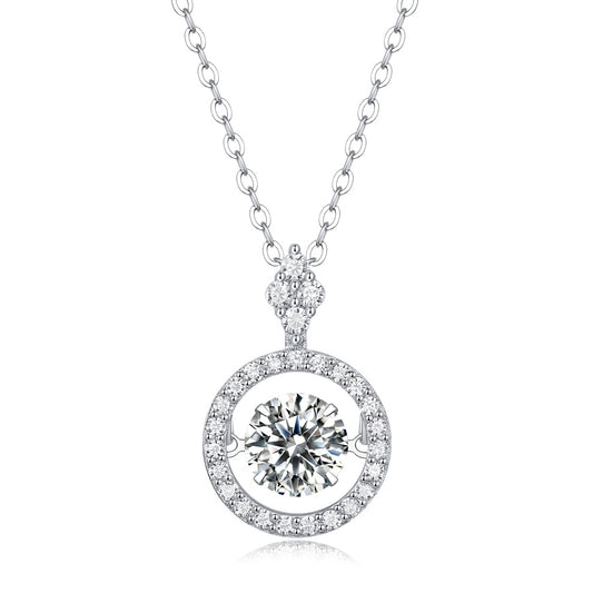 1 Carat Moissanite Pendant Necklace - S925 Sterling Silver Light Luxury Women's Jewelry, Elegant Gift Accessory