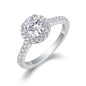 Bague de fiançailles en argent S925 avec moissanite 1 carat, taille ronde de 6,5 mm, halo pour femme, bijoux de mariage