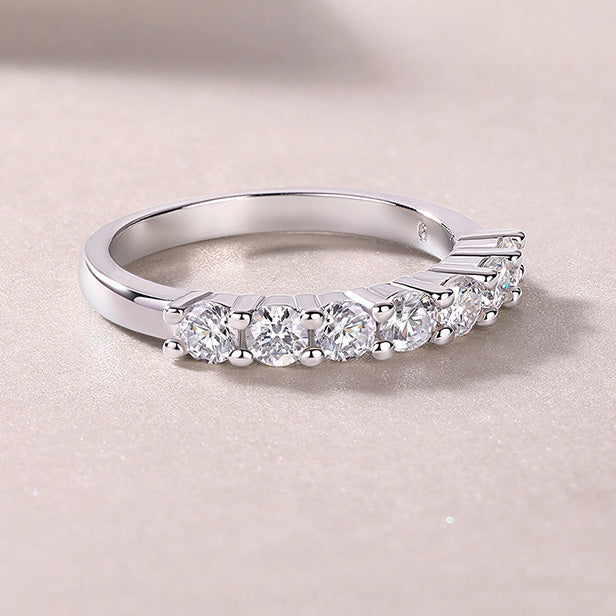 Bague index en moissanite 0,7 ct – Bijou pour femme en argent sterling S925 résistant à la lumière, bague minimaliste de luxe légère