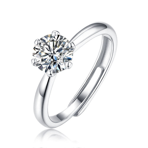 S925 Sterling Silver Moissanite Solitaire Ring for Women - Hypoallergenic, Tarnish-Resistant, Diamond Alternative Wedding Jewelry