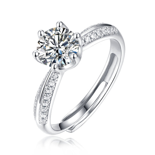 S925 Sterling Silver Moissanite Solitaire Ring for Women - Hypoallergenic, Tarnish-Resistant, Diamond Alternative Wedding Jewelry