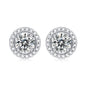 Round Moissanite Stud Earrings - S925 Sterling Silver Wedding Jewelry for Women, Yellow/White Moissanite Options