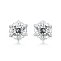 Snowflake Moissanite Stud Earrings - S925 Sterling Silver 0.5ct/1ct Diamond Alternative, Jewelry Gift for Women