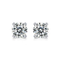 Pure Love 2ct Moissanite Stud Earrings - S925 Sterling Silver Four-Prong Minimalist Earrings for Women, Luxury Diamond Alternative