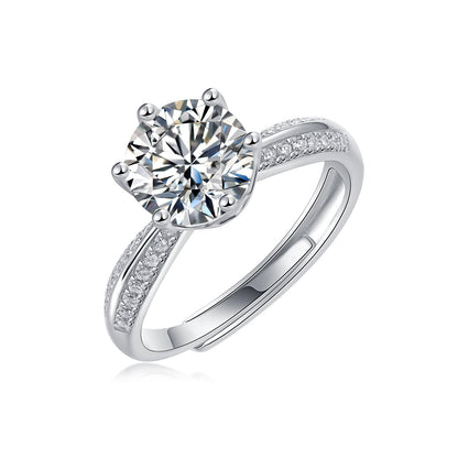 S925 Sterling Silver Moissanite Solitaire Ring for Women - Hypoallergenic, Tarnish-Resistant, Diamond Alternative Wedding Jewelry