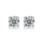 Pure Love 2ct Moissanite Stud Earrings - S925 Sterling Silver Four-Prong Minimalist Earrings for Women, Luxury Diamond Alternative