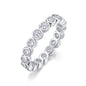 Bague empilable en moissanite Breaking Cocoon - Argent sterling S925 plaqué or blanc 18 carats, 18 pierres de couleur D, taille 3EX, pour femme