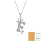 Collier avec initiale en forme de couronne - Pendentif en moissanite en argent sterling S925, chaîne de clavicule, bijou personnalisé avec lettre et halo pavé