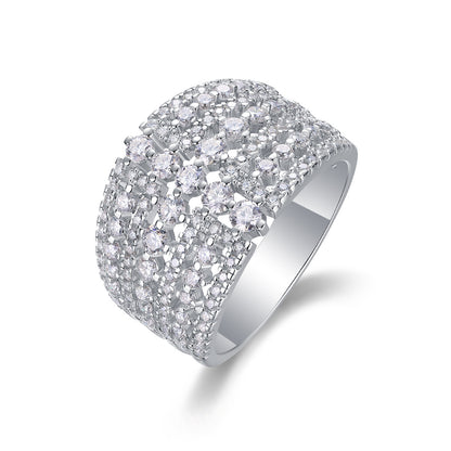 Bague Ballet of Time en moissanite – Bague d'éternité en argent sterling S925, 138 pierres, coupe 3EX, couleur D, lumière dansante